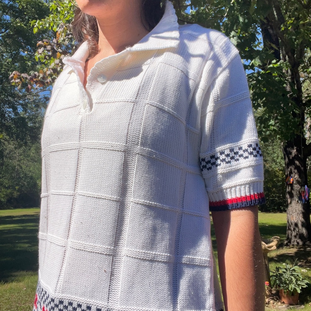 VINTAGE 🏁 checkered Cape Cod knit polo